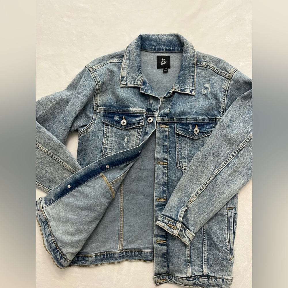 Art Class Oversized Denim Jean Jacket Kids Size XL - Picture 8 of 10